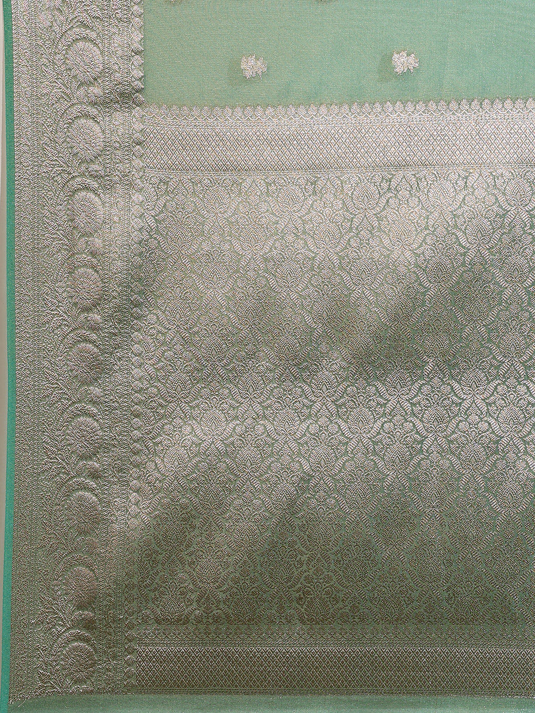 Mint Green Banarasi Tissue Saree