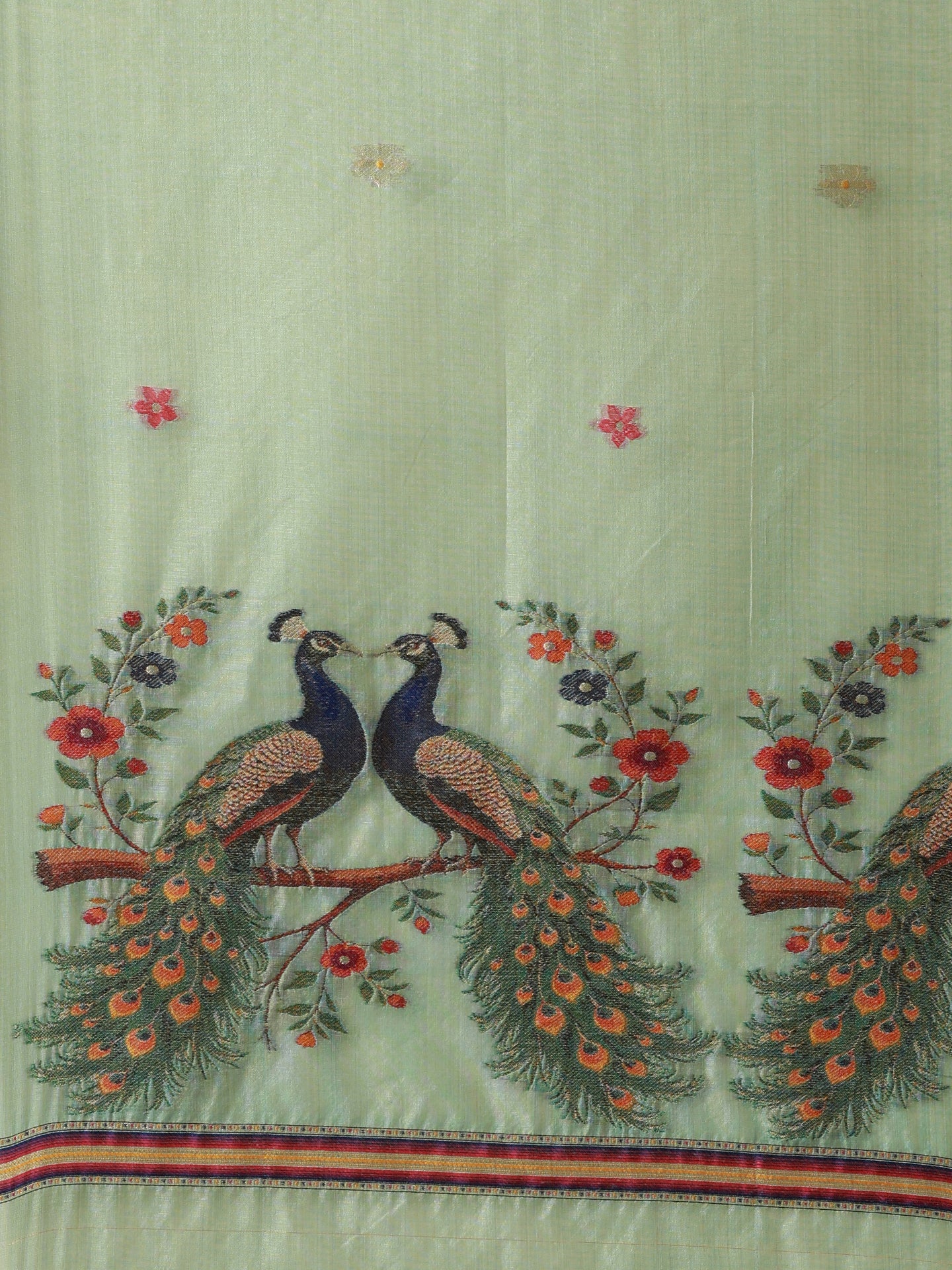 Sage Green Muga Silk Saree
