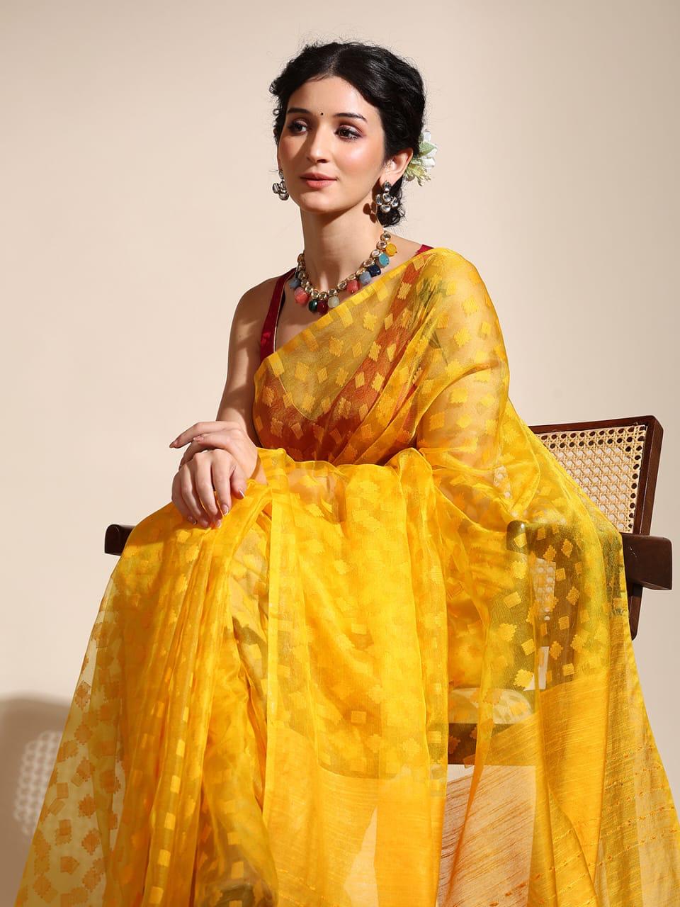 Organza silk saree