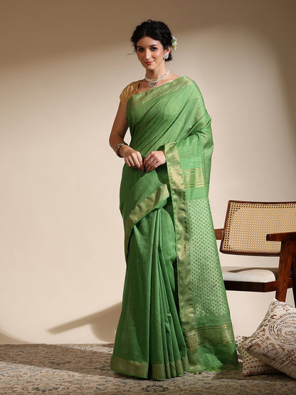 Sage Green Eri Silk saree