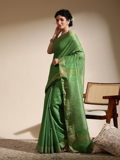 Sage Green Eri Silk saree