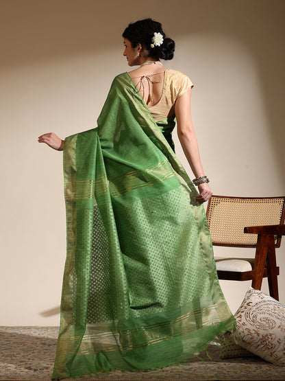Sage Green Eri Silk saree