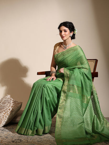 Sage Green Eri Silk saree