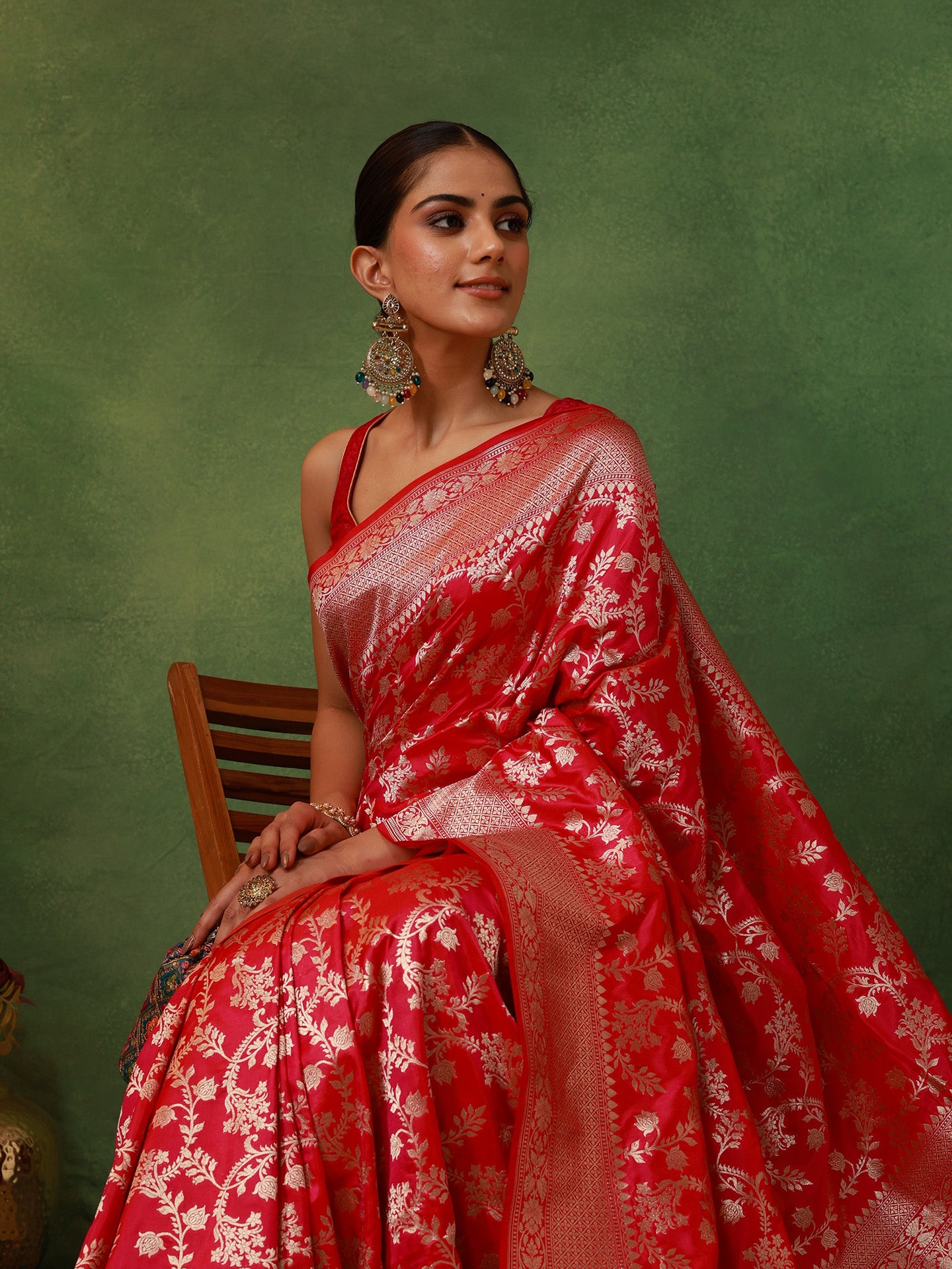 Rani Pink Katan Silk Banarasi Saree