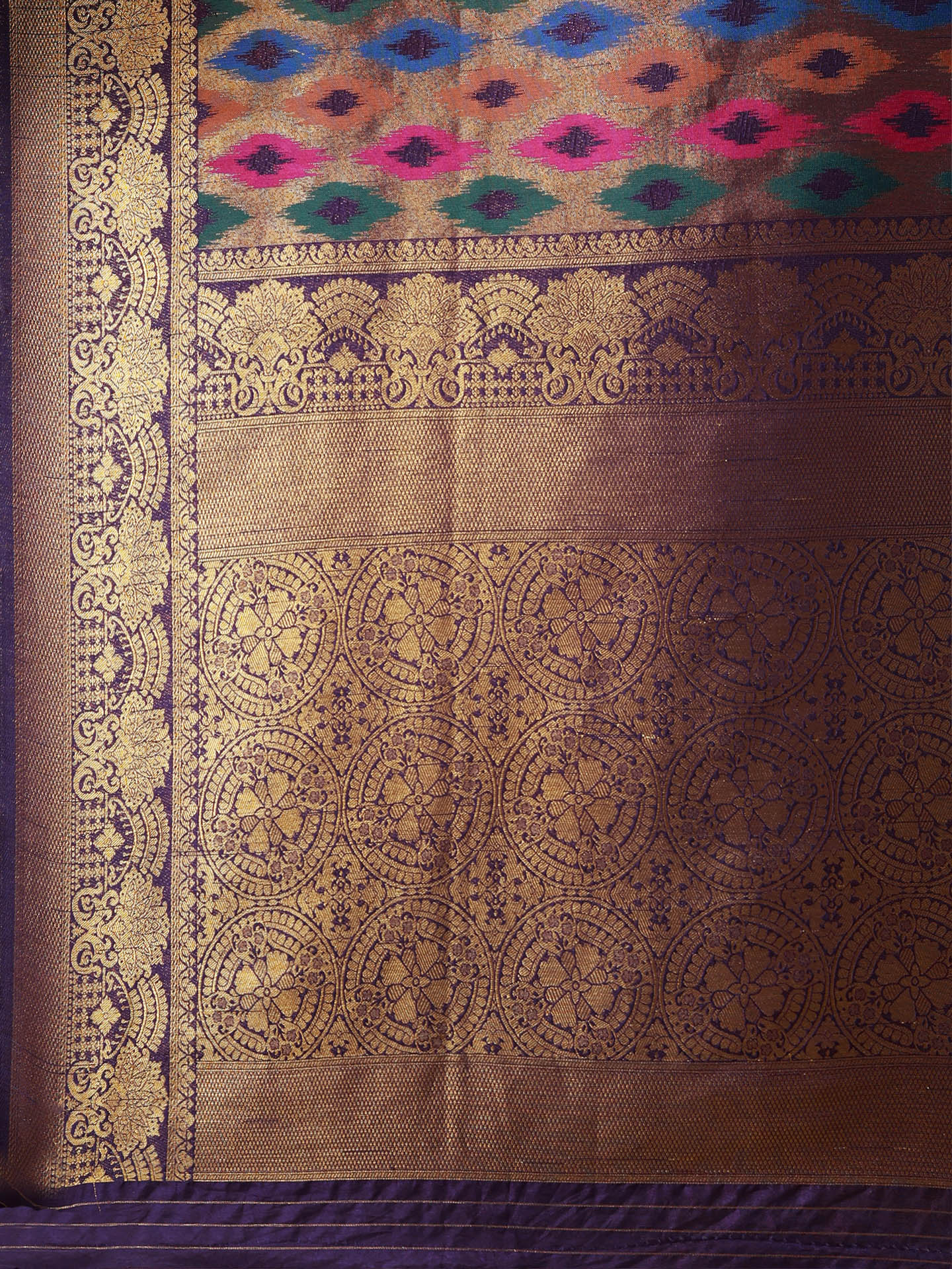 Multi-Colored Katan Silk Rangkat Saree