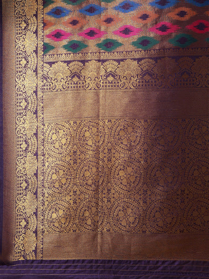Multi-Colored Katan Silk Rangkat Saree