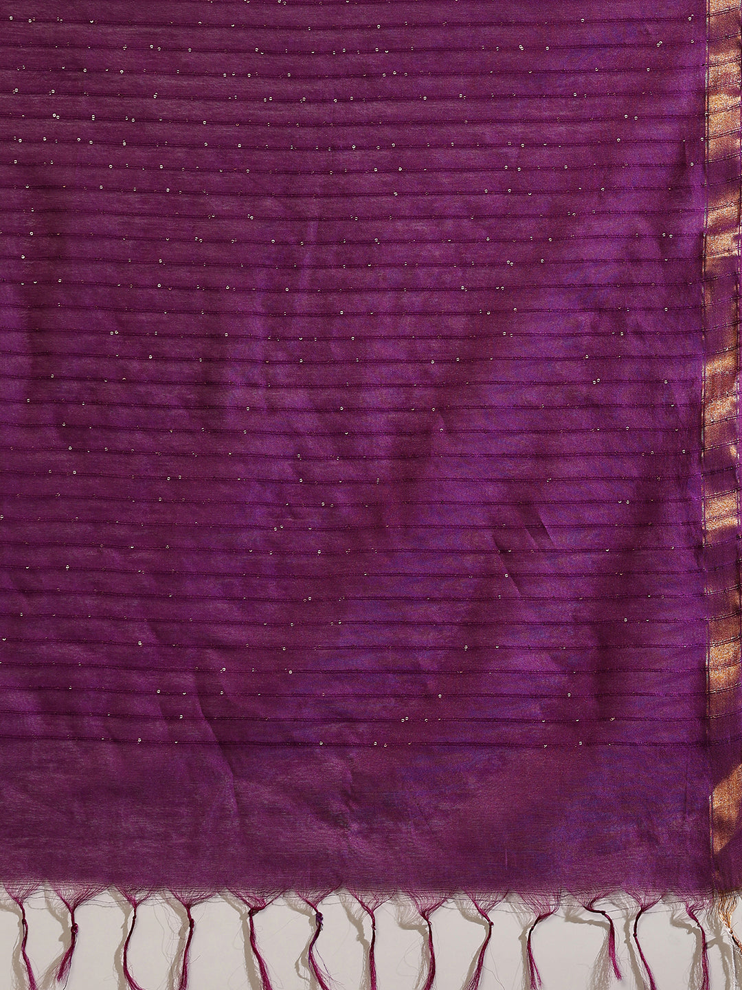Purple Kosa Silk Saree with zari interlacing