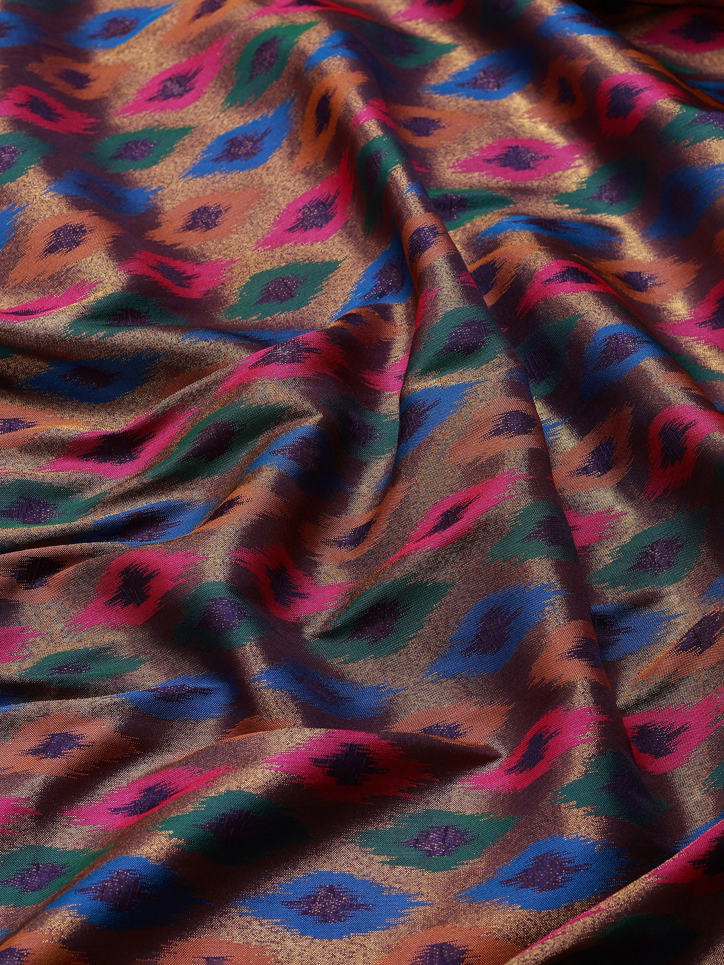 Multi-Colored Katan Silk Rangkat Saree