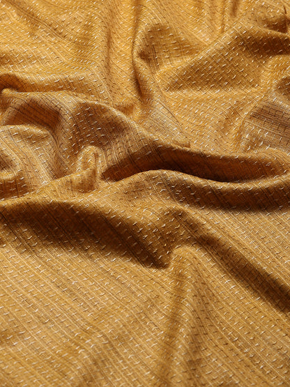 Phalechar Musturd Silk with Needle Art