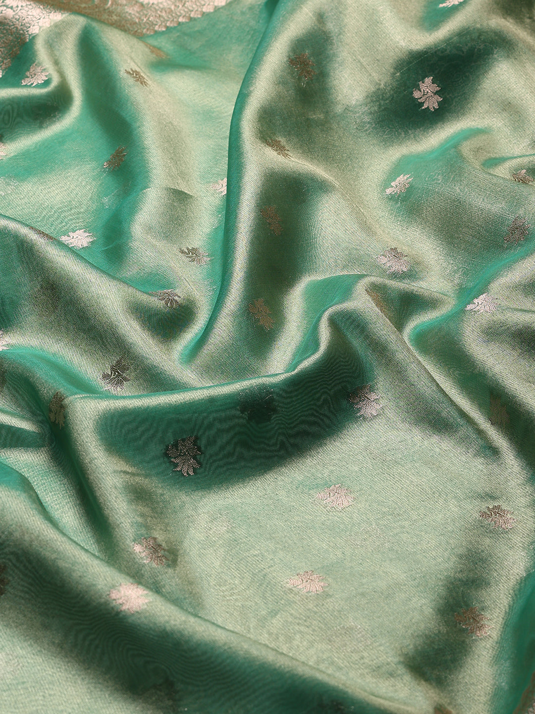 Mint Green Banarasi Tissue Saree