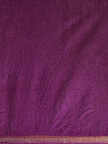 Purple Kosa Silk Saree with zari interlacing