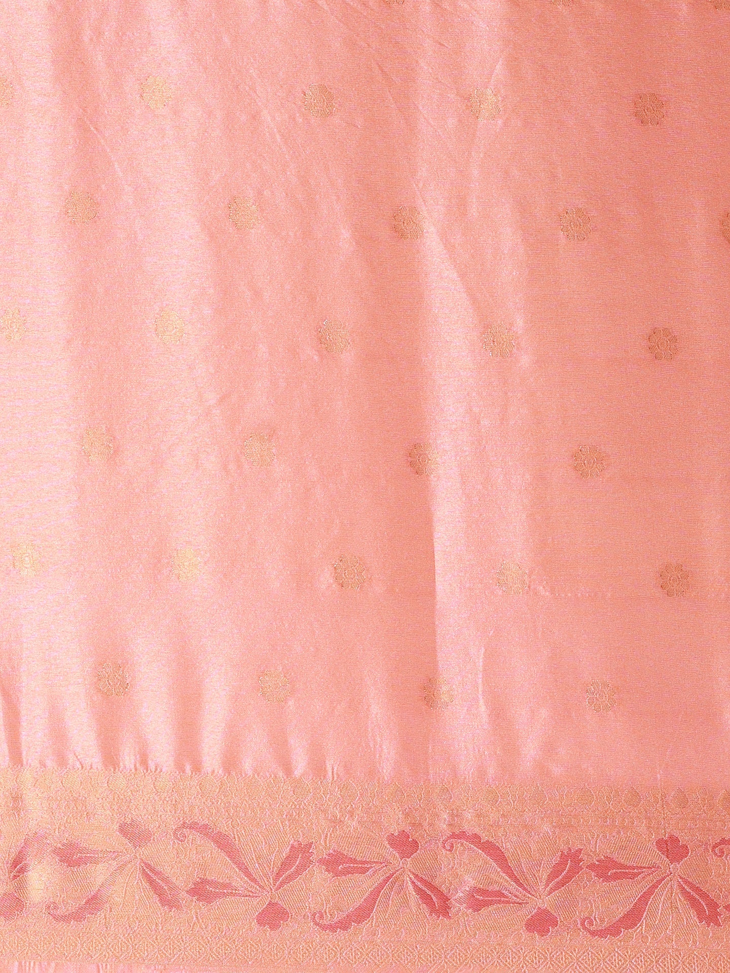 Peach Katan Silk Banarasi Saree
