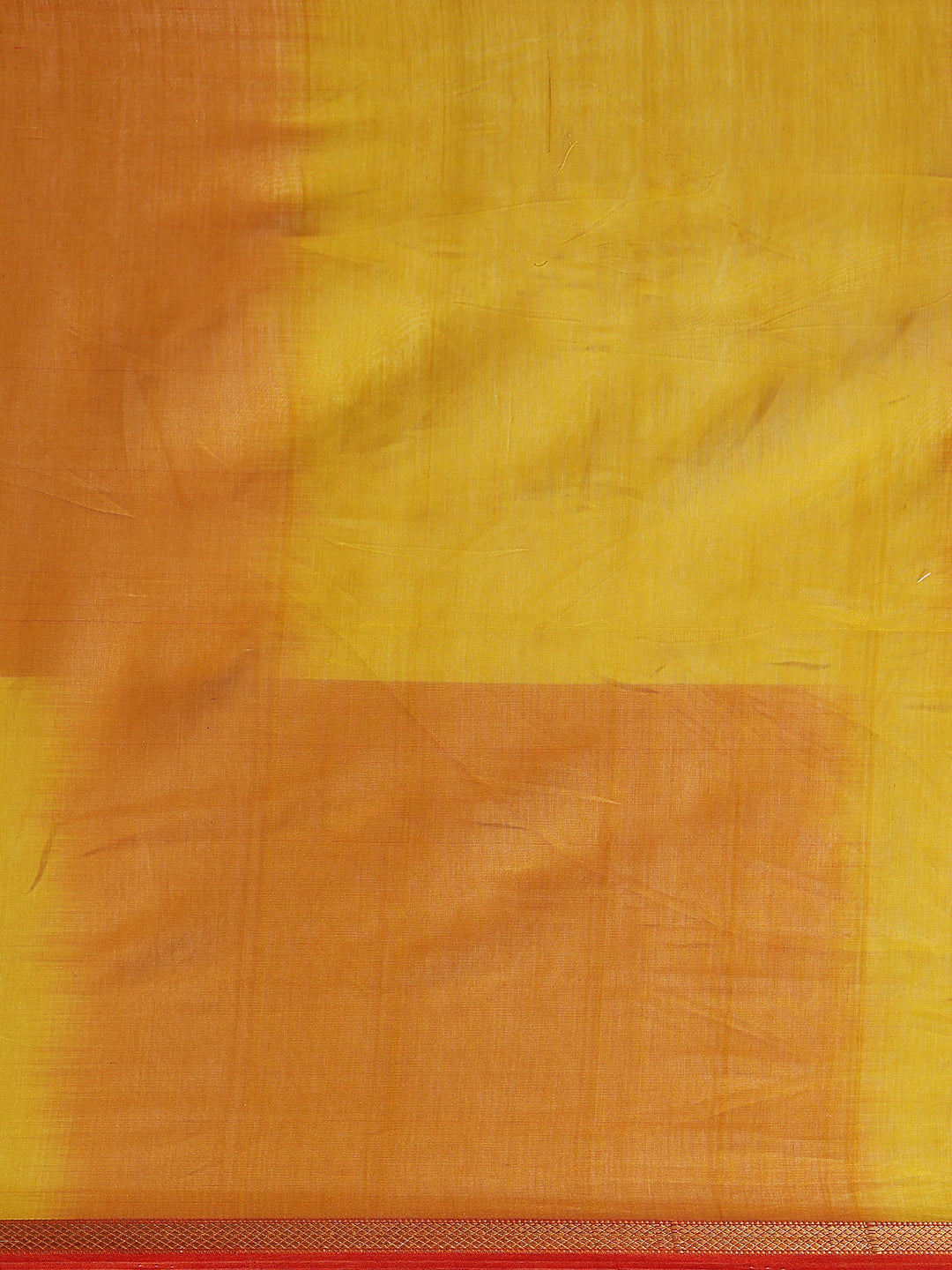 Dual Shade Yellow Maheshwari Saree with Golden zari border