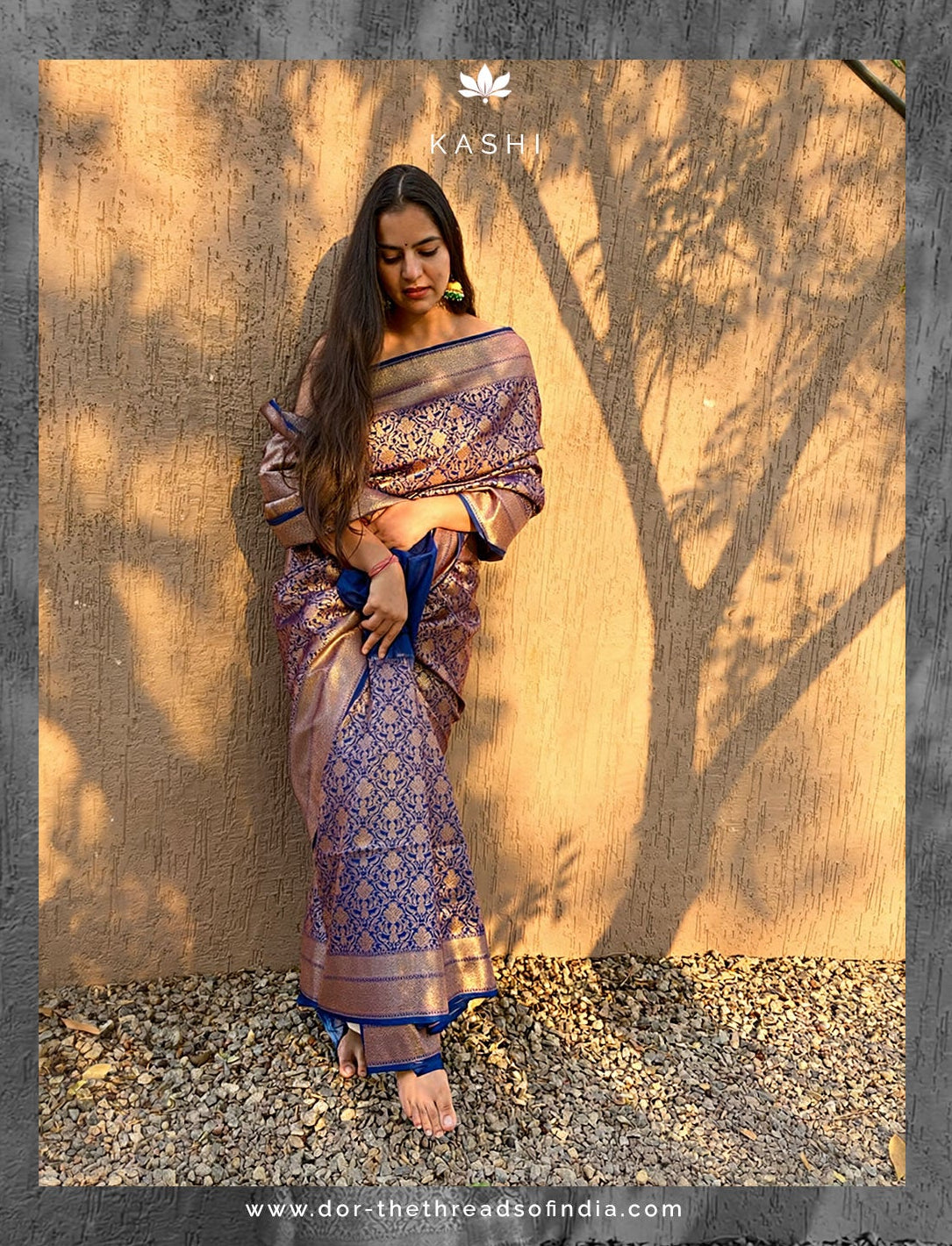 Navi Blue Kadwa weave Banarasi Saree