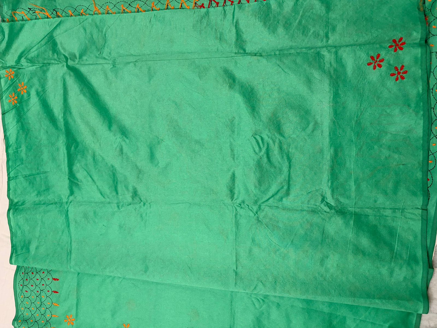 Kantha stitch saree