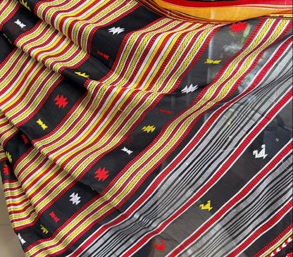 Black Cotton Saree with Bhujodi work