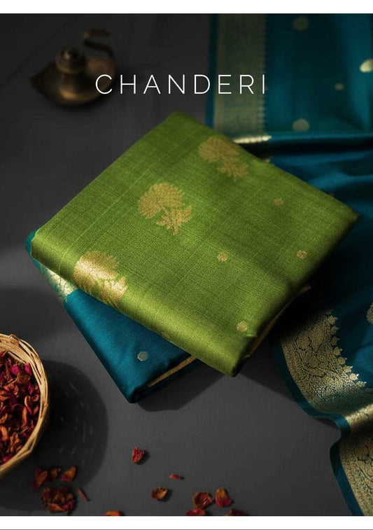 Chanderi Saree with floral motifs